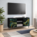 vidaXL Szafka pod telewizor WIJHE 102 x 33 x 51 cm Czarny dąb