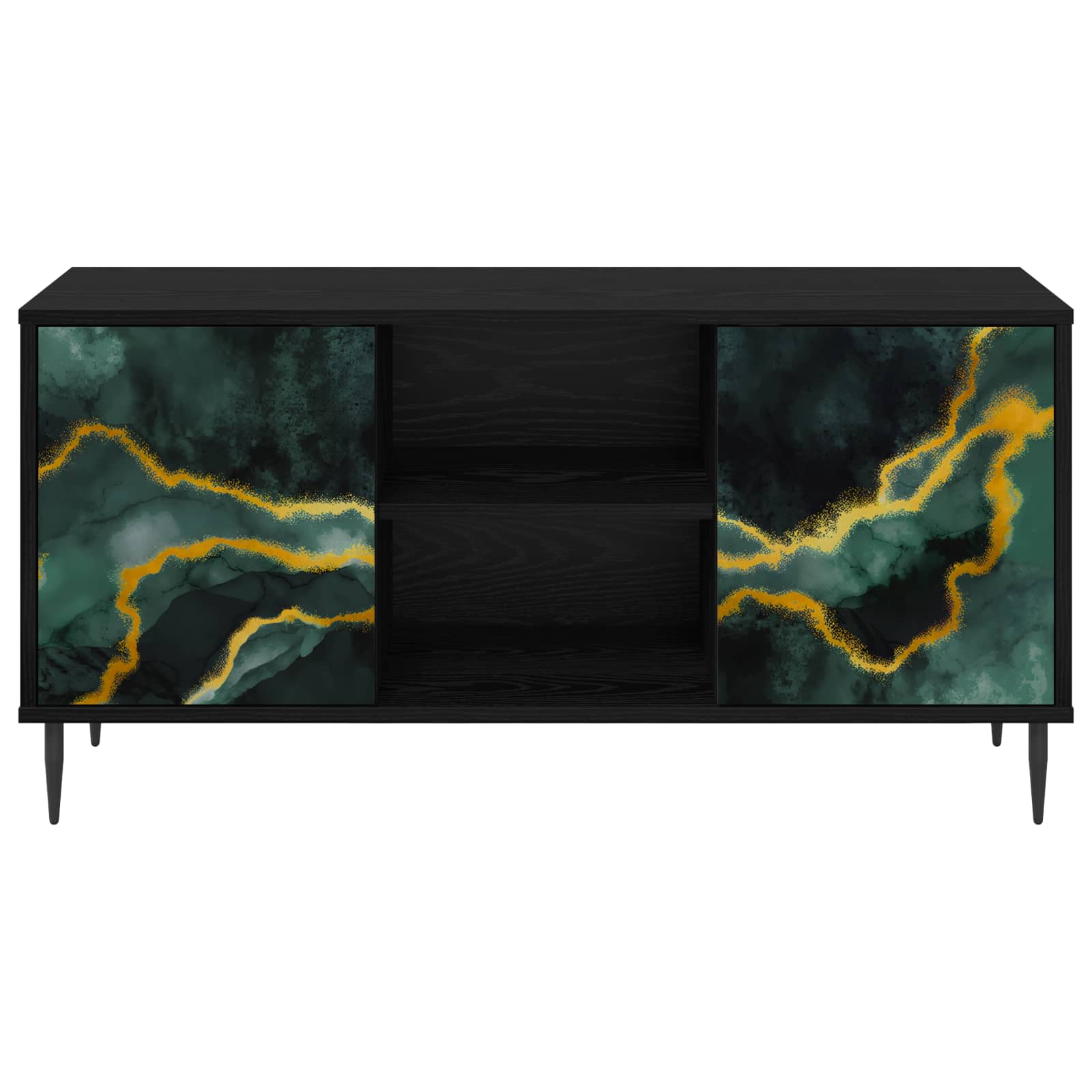 vidaXL Szafka pod telewizor WIJHE 102 x 33 x 51 cm Czarny dąb