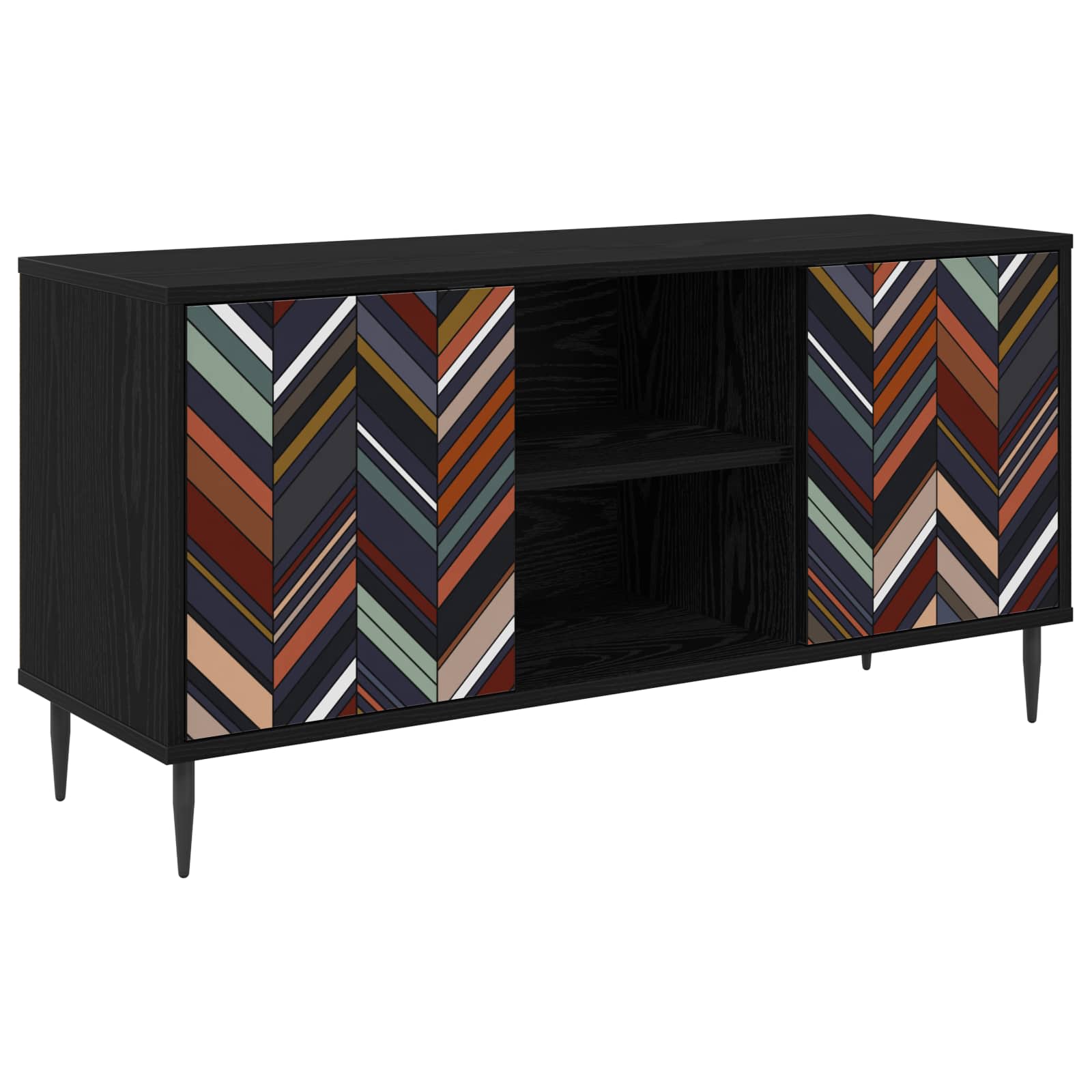 vidaXL Szafka pod telewizor OMMEN 102 x 33 x 51 cm Czarny dąb