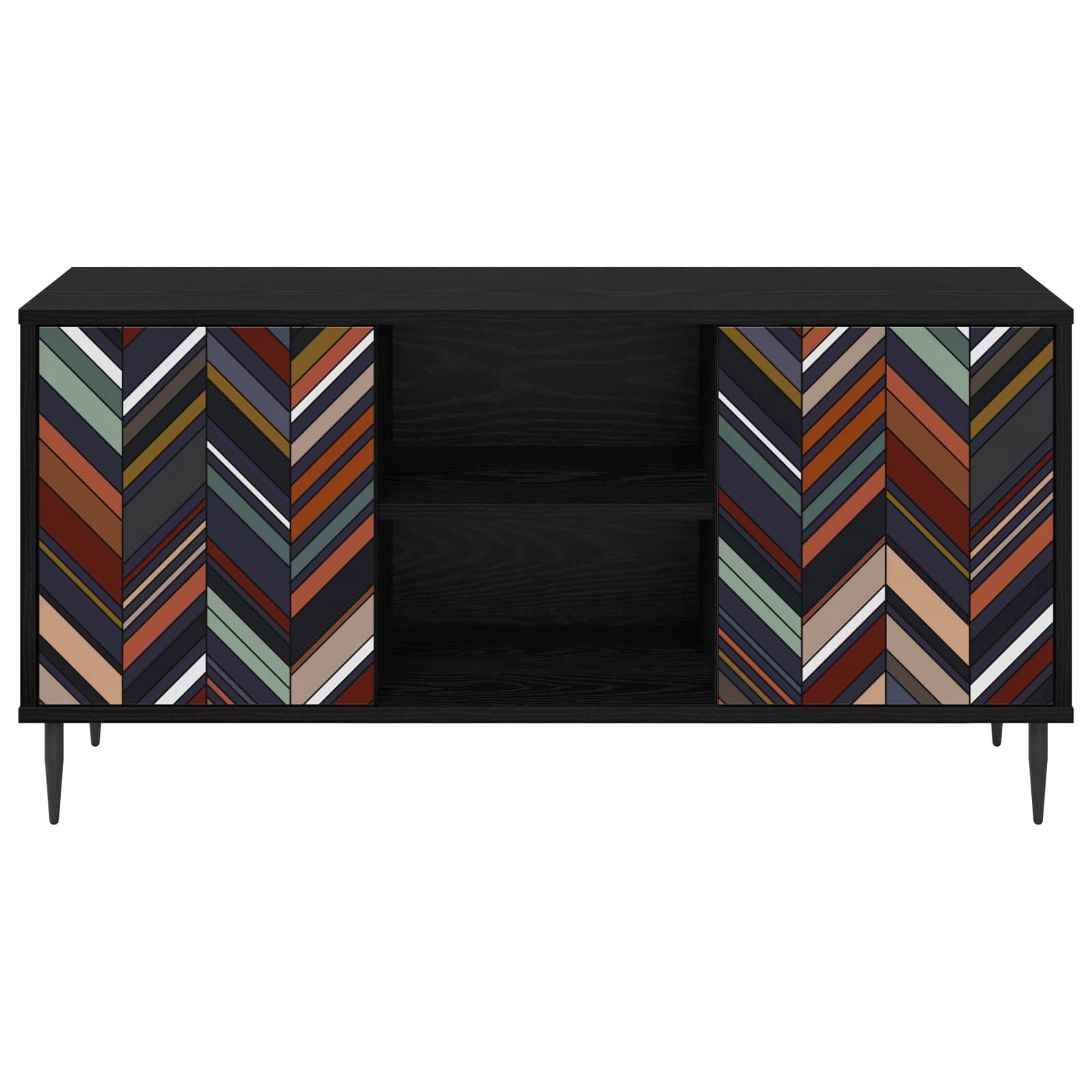 vidaXL Szafka pod telewizor OMMEN 102 x 33 x 51 cm Czarny dąb