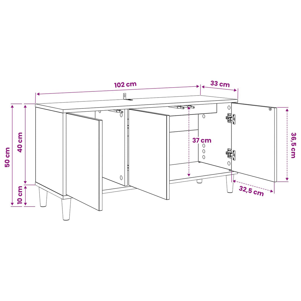 vidaXL Szafka pod telewizor LOCHEM 102 x 33 x 50 cm Sonoma