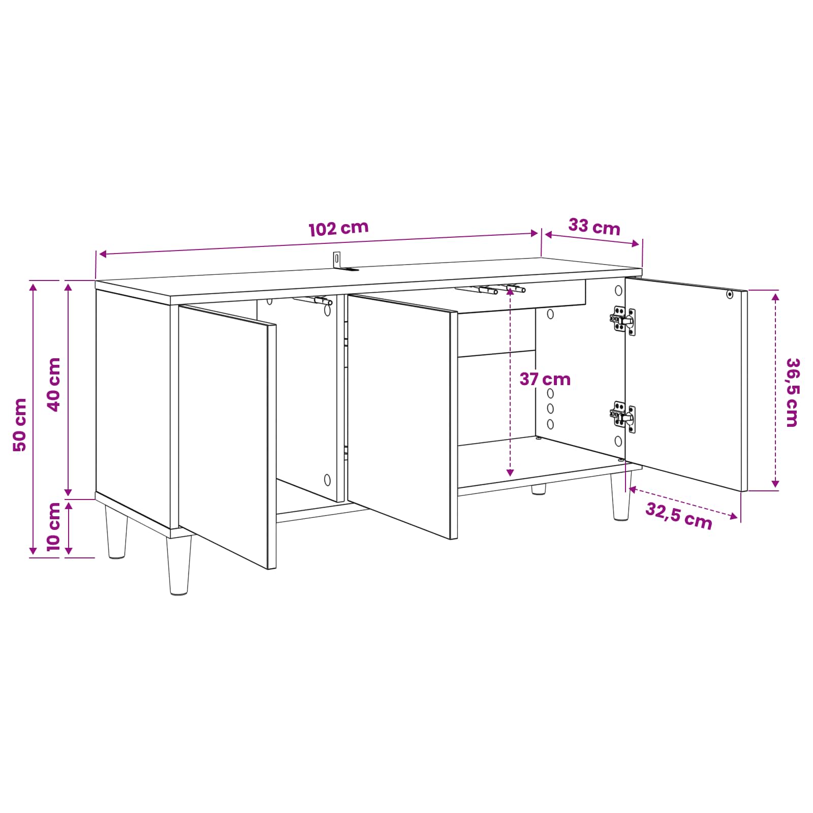 vidaXL Szafka pod telewizor ESSEN 102 x 33 x 50 cm Sonoma