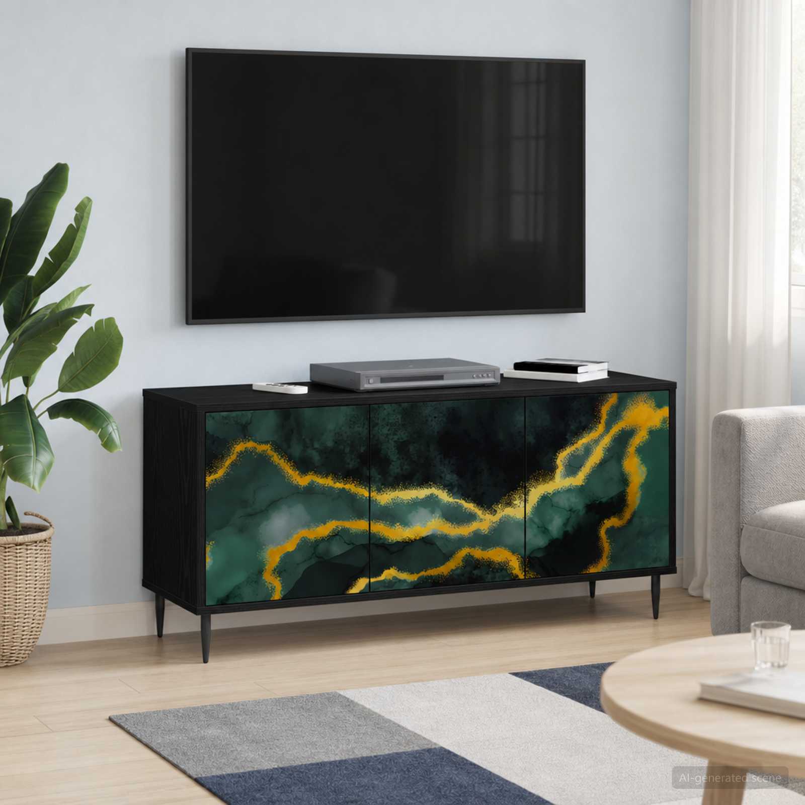 vidaXL Szafka pod telewizor WIJHE 102 x 33 x 51 cm Czarny dąb