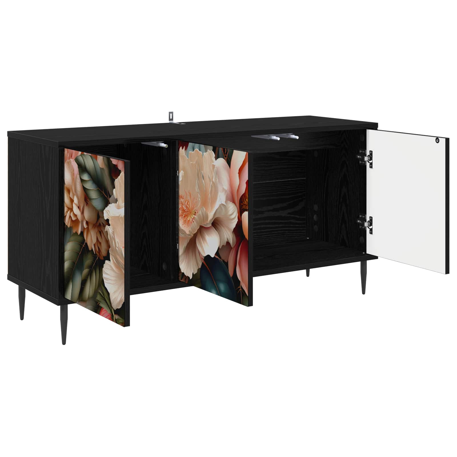 vidaXL Szafka pod telewizor BORNE 102 x 33 x 51 cm Czarny dąb