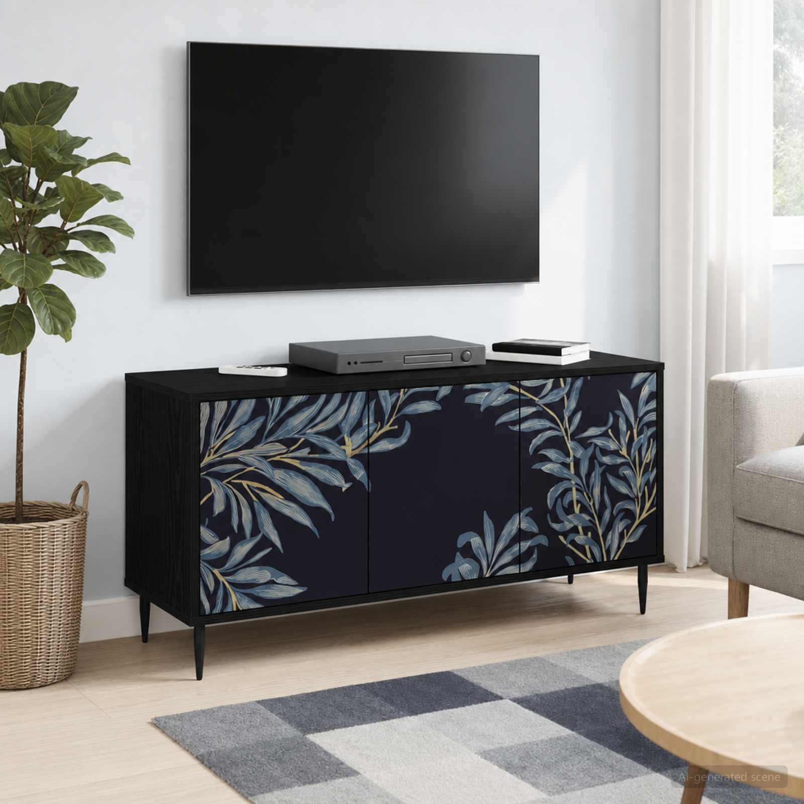 vidaXL Szafka pod telewizor DOKKUM 102 x 33 x 51 cm Czarny dąb