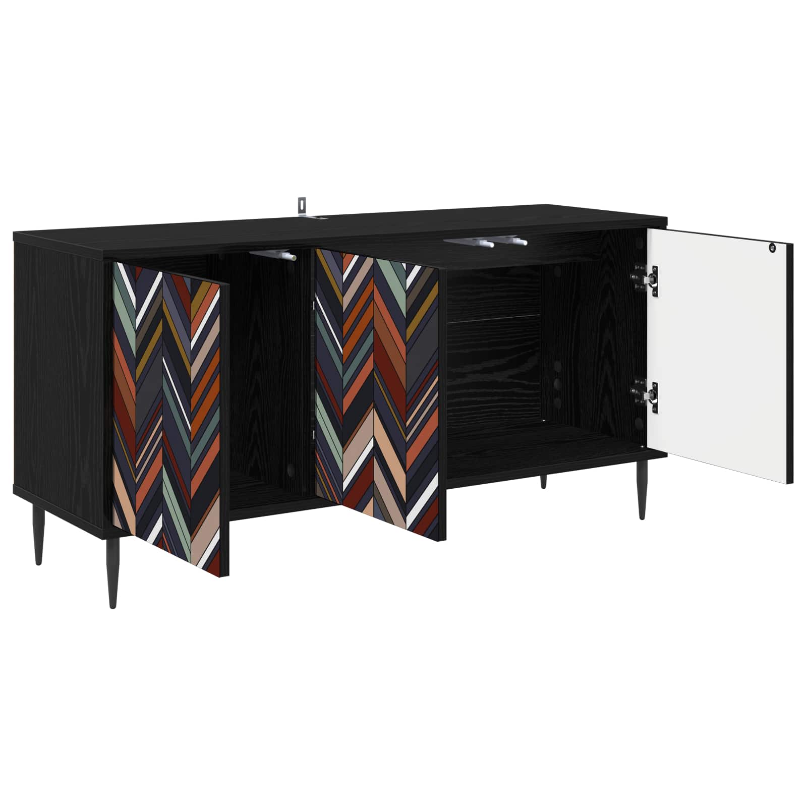 vidaXL Szafka pod telewizor OMMEN 102 x 33 x 51 cm Czarny dąb