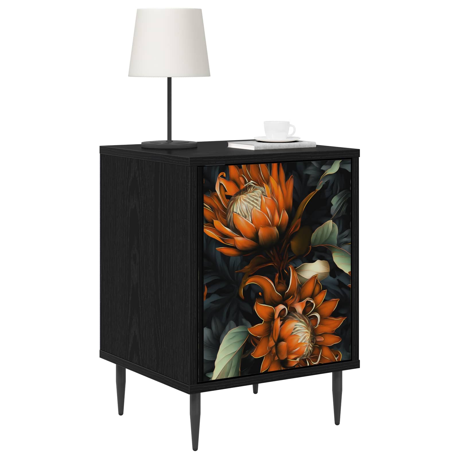 vidaXL Szafka Nocna LOCHEM 2 szt. Czarny dąb 36 x 33 x 51 cm