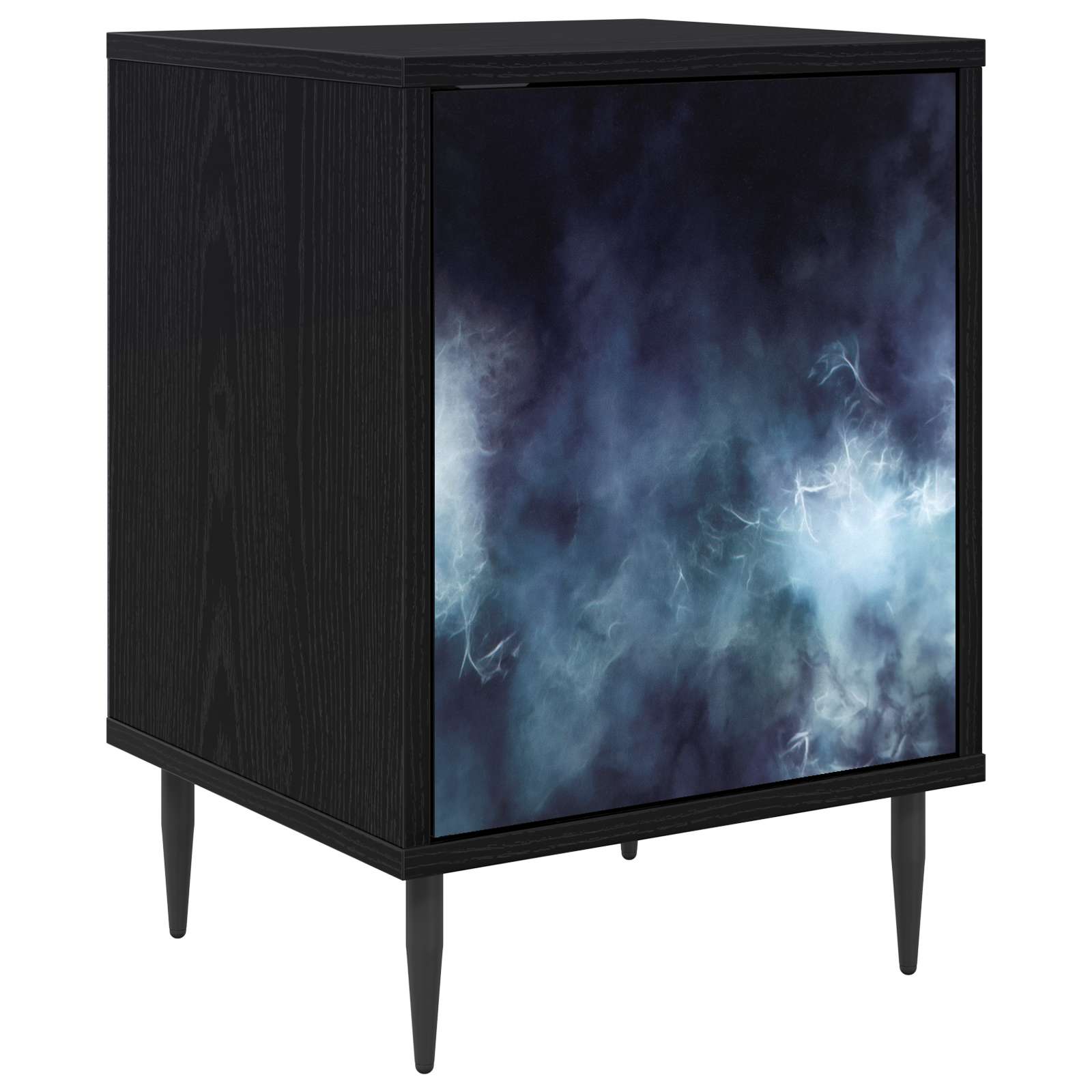 vidaXL Szafka Nocna RAALTE Czarny dąb 36 x 33 x 51 cm