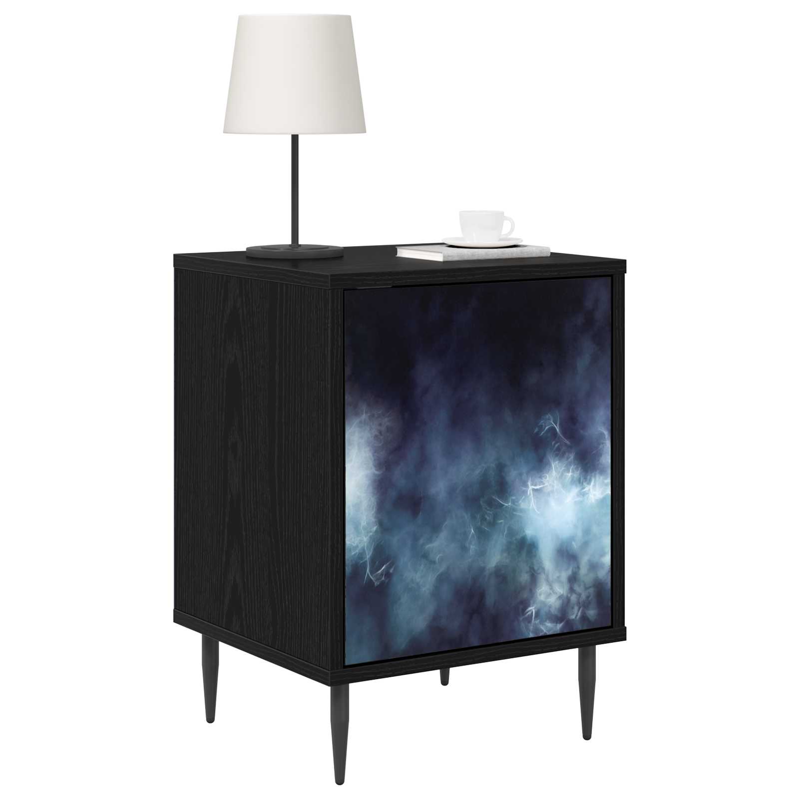 vidaXL Szafka Nocna RAALTE Czarny dąb 36 x 33 x 51 cm