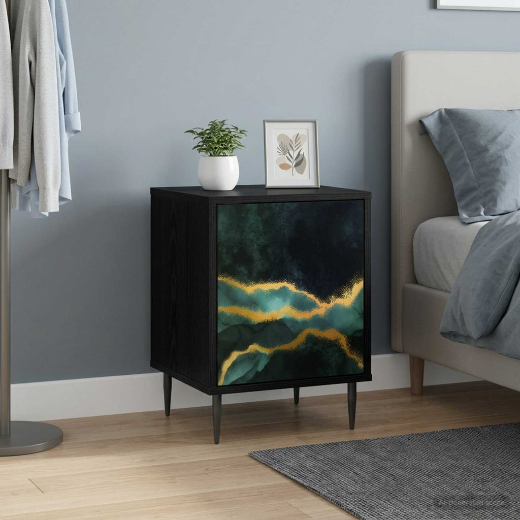 vidaXL Szafka Nocna WIJHE 2 szt. Czarny dąb 36 x 33 x 51 cm
