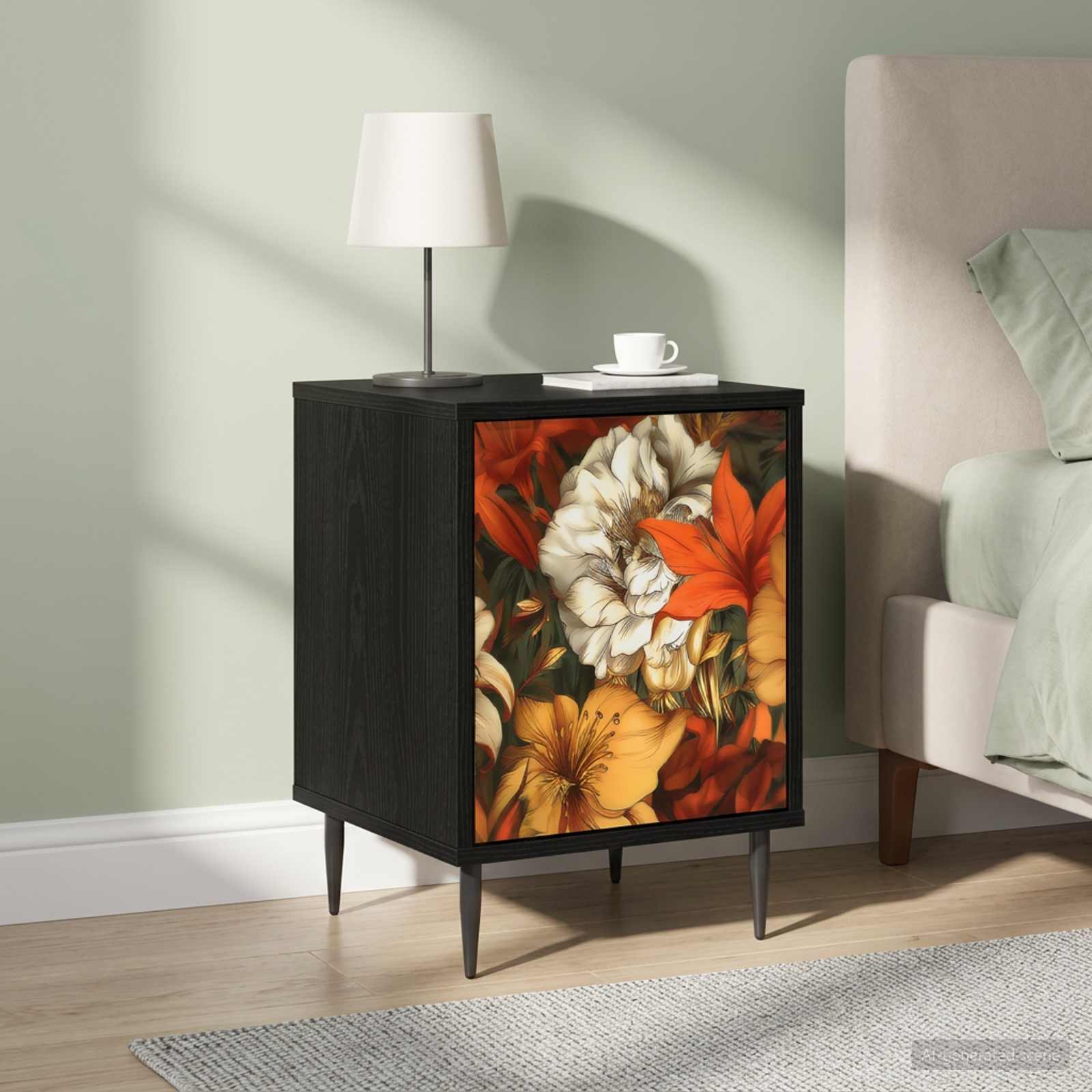 vidaXL Szafka Nocna GENNEP 2 szt. Czarny dąb 36 x 33 x 51 cm