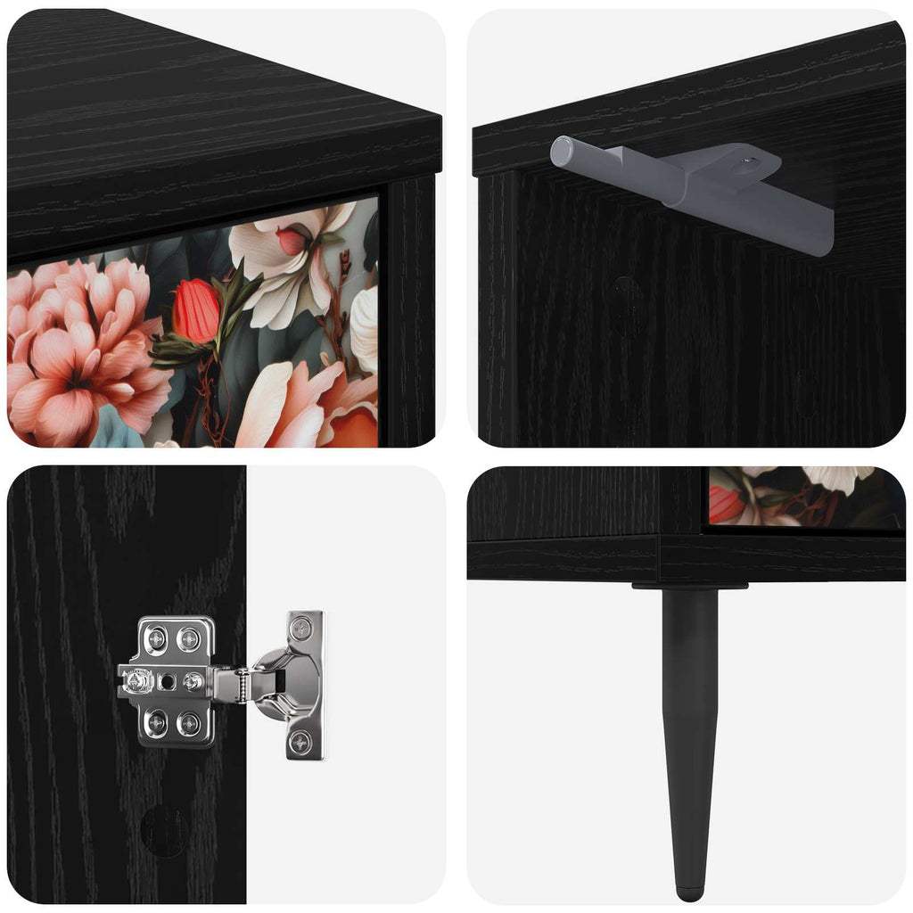 vidaXL Szafka Nocna BORNE 2 szt. Czarny dąb 36 x 33 x 51 cm