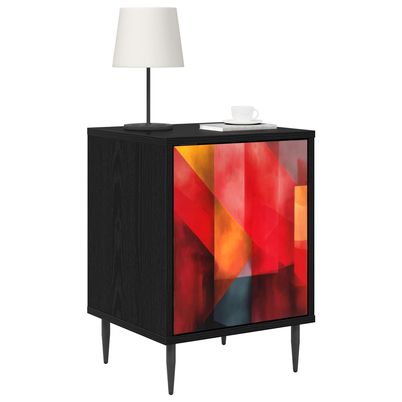vidaXL Szafka Nocna HEESCH Czarny dąb 36 x 33 x 51 cm