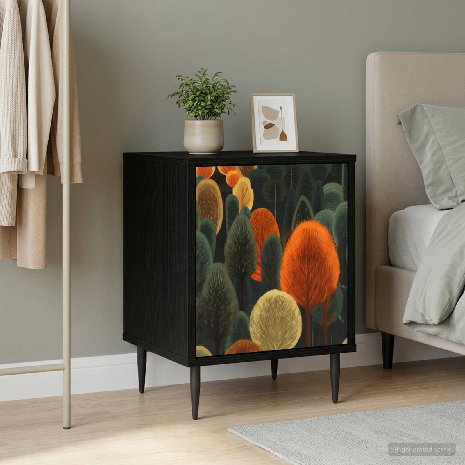 vidaXL Szafka Nocna ZAANDAM Czarny dąb 36 x 33 x 51 cm
