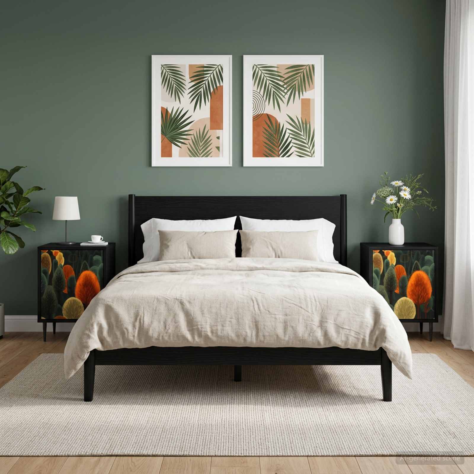 vidaXL Szafka Nocna ZAANDAM 2 szt. Czarny dąb 36 x 33 x 51 cm