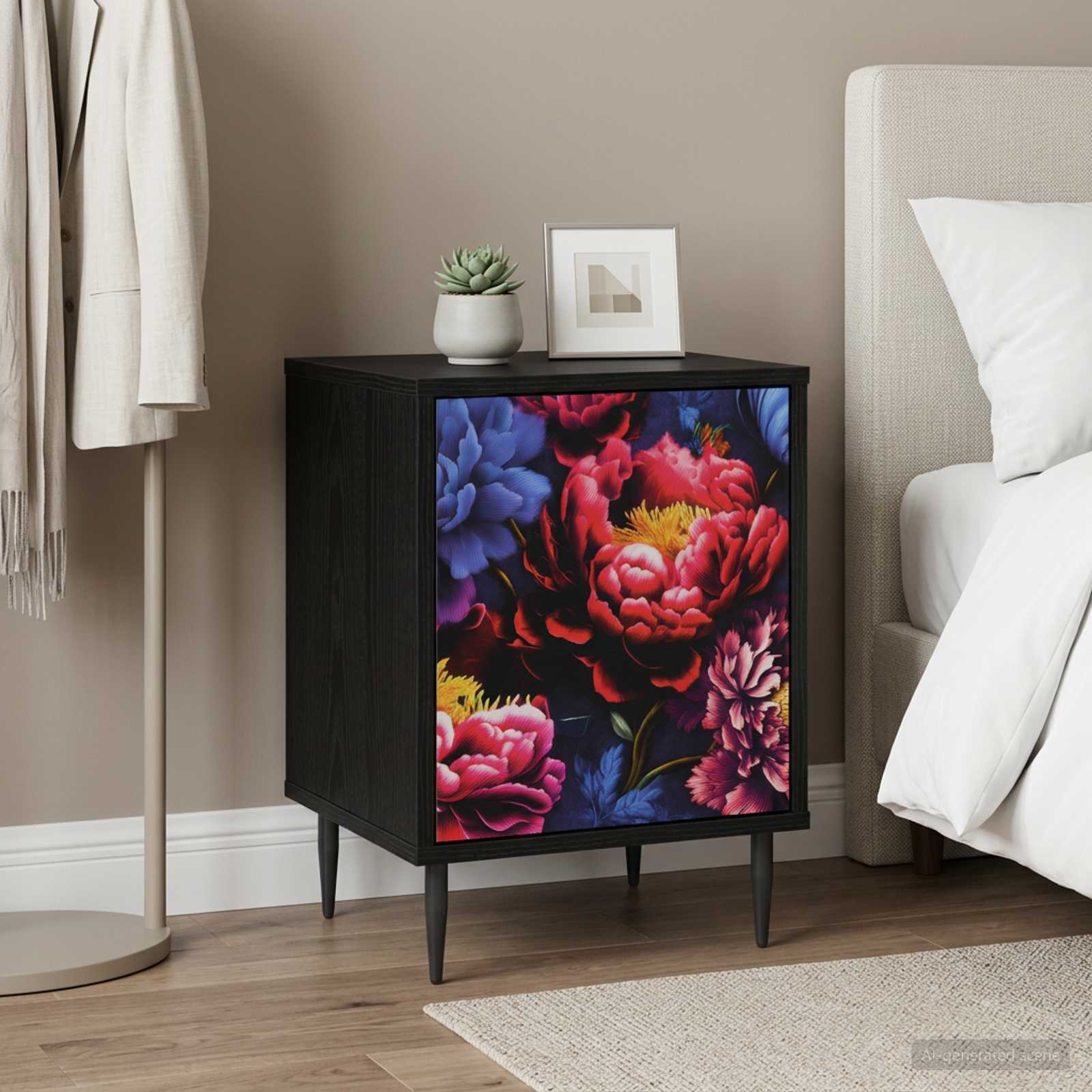 vidaXL Szafka Nocna KIEL Czarny dąb 36 x 33 x 51 cm