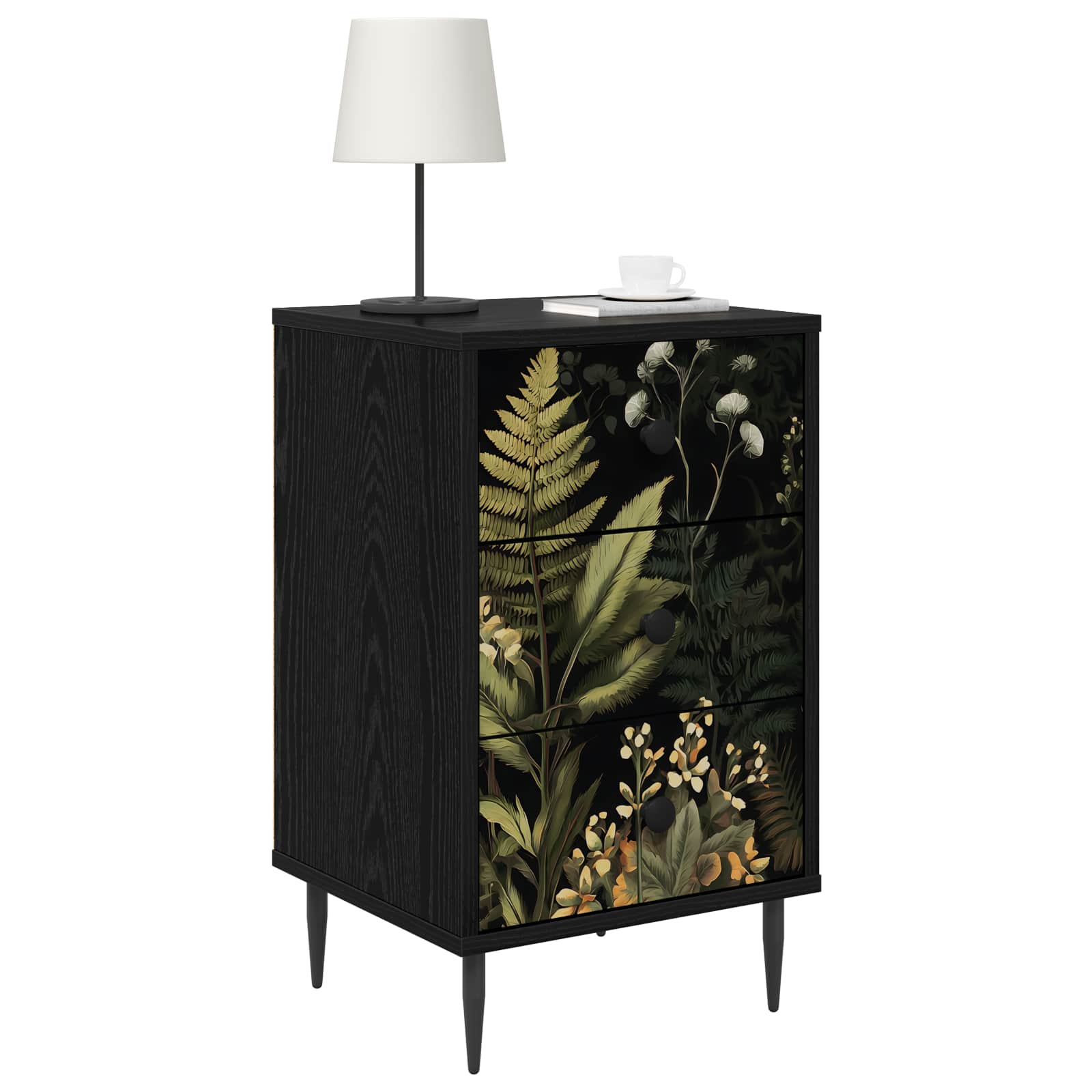 vidaXL Szafka Nocna RHENEN 2 szt. Czarny dąb 36 x 33 x 61 cm