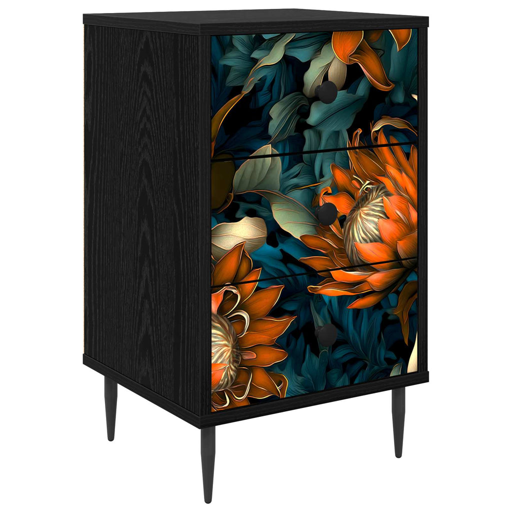 vidaXL Szafka Nocna LOCHEM Czarny dąb 36 x 33 x 61 cm