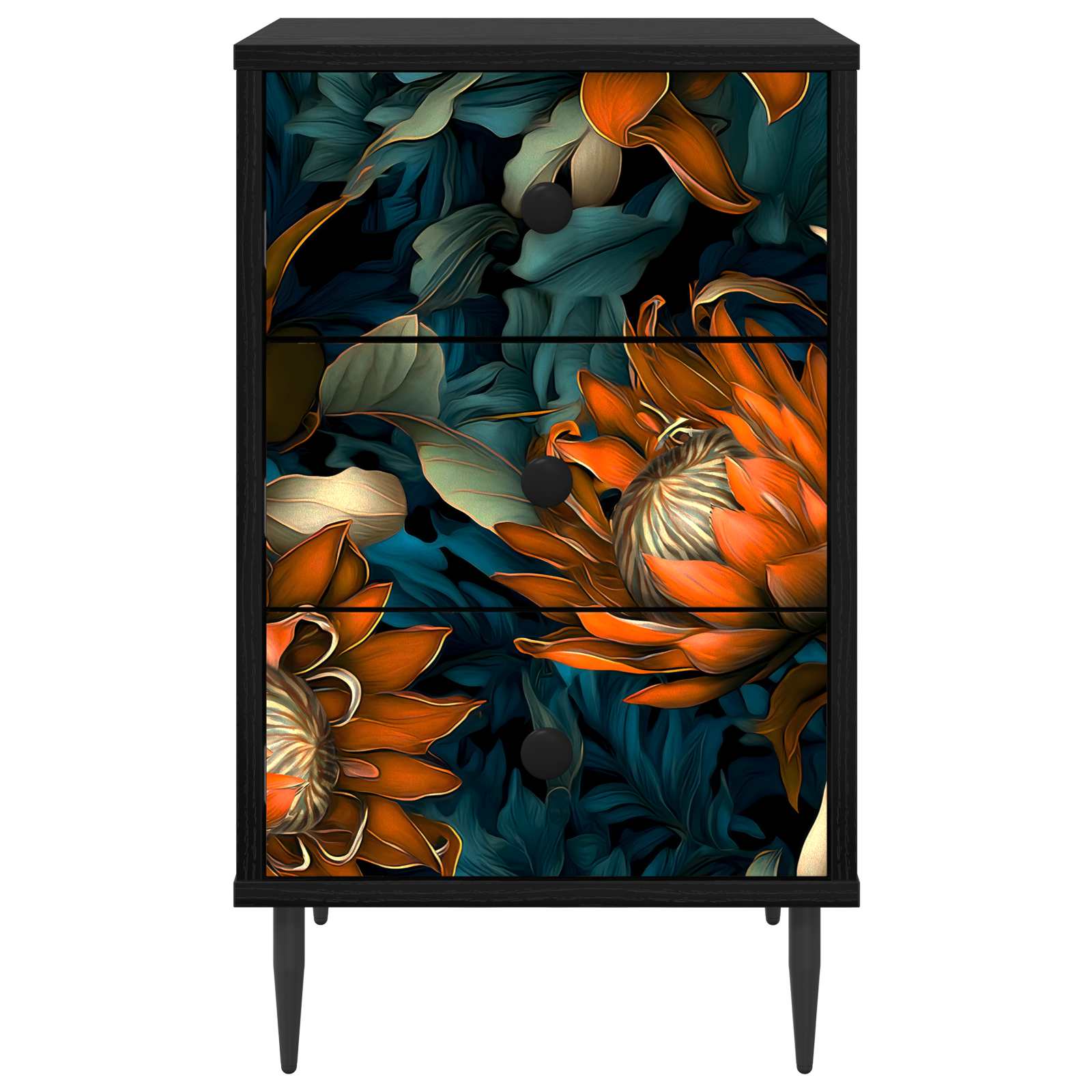 vidaXL Szafka Nocna LOCHEM 2 szt. Czarny dąb 36 x 33 x 61 cm