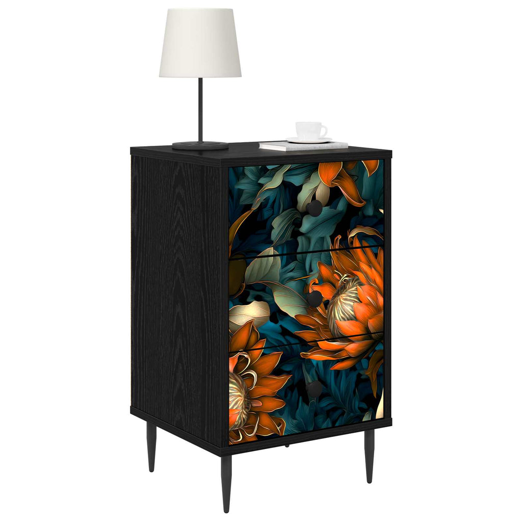 vidaXL Szafka Nocna LOCHEM 2 szt. Czarny dąb 36 x 33 x 61 cm