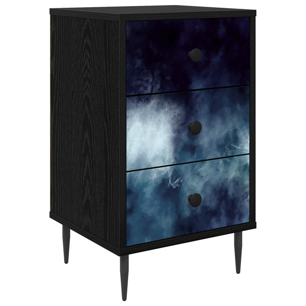 vidaXL Szafka Nocna RAALTE Czarny dąb 36 x 33 x 61 cm