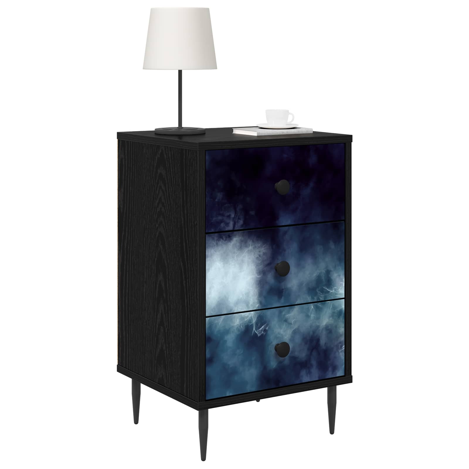 vidaXL Szafka Nocna RAALTE Czarny dąb 36 x 33 x 61 cm