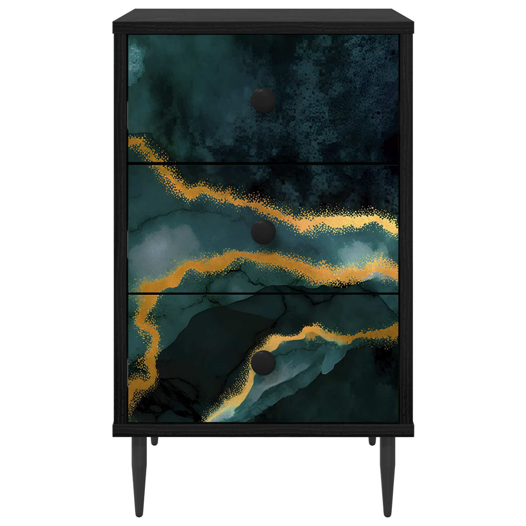 vidaXL Szafka Nocna WIJHE Czarny dąb 36 x 33 x 61 cm
