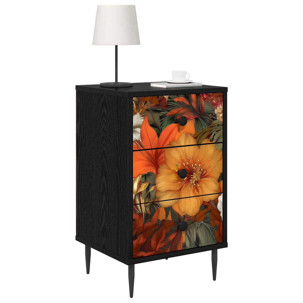 vidaXL Szafka Nocna GENNEP 2 szt. Czarny dąb 36 x 33 x 61 cm