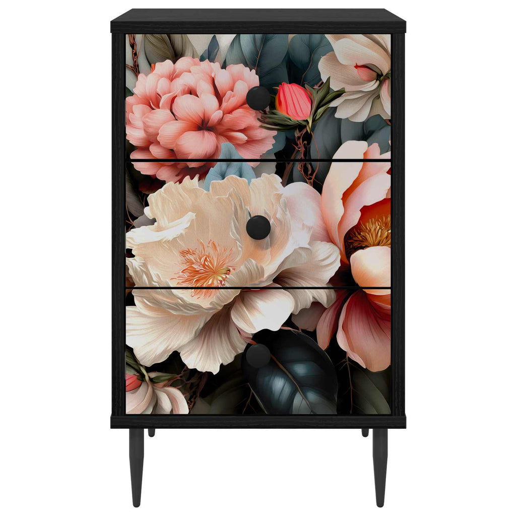 vidaXL Szafka Nocna BORNE Czarny dąb 36 x 33 x 61 cm