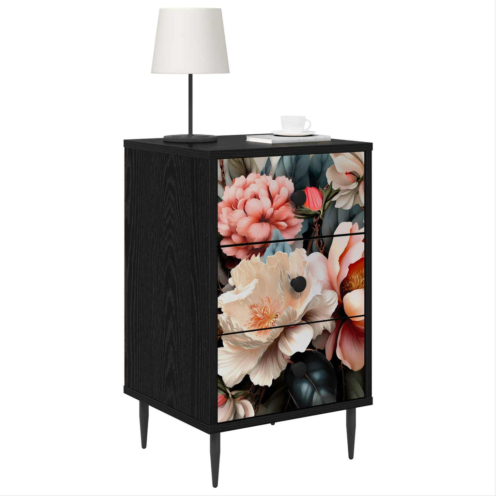 vidaXL Szafka Nocna BORNE Czarny dąb 36 x 33 x 61 cm