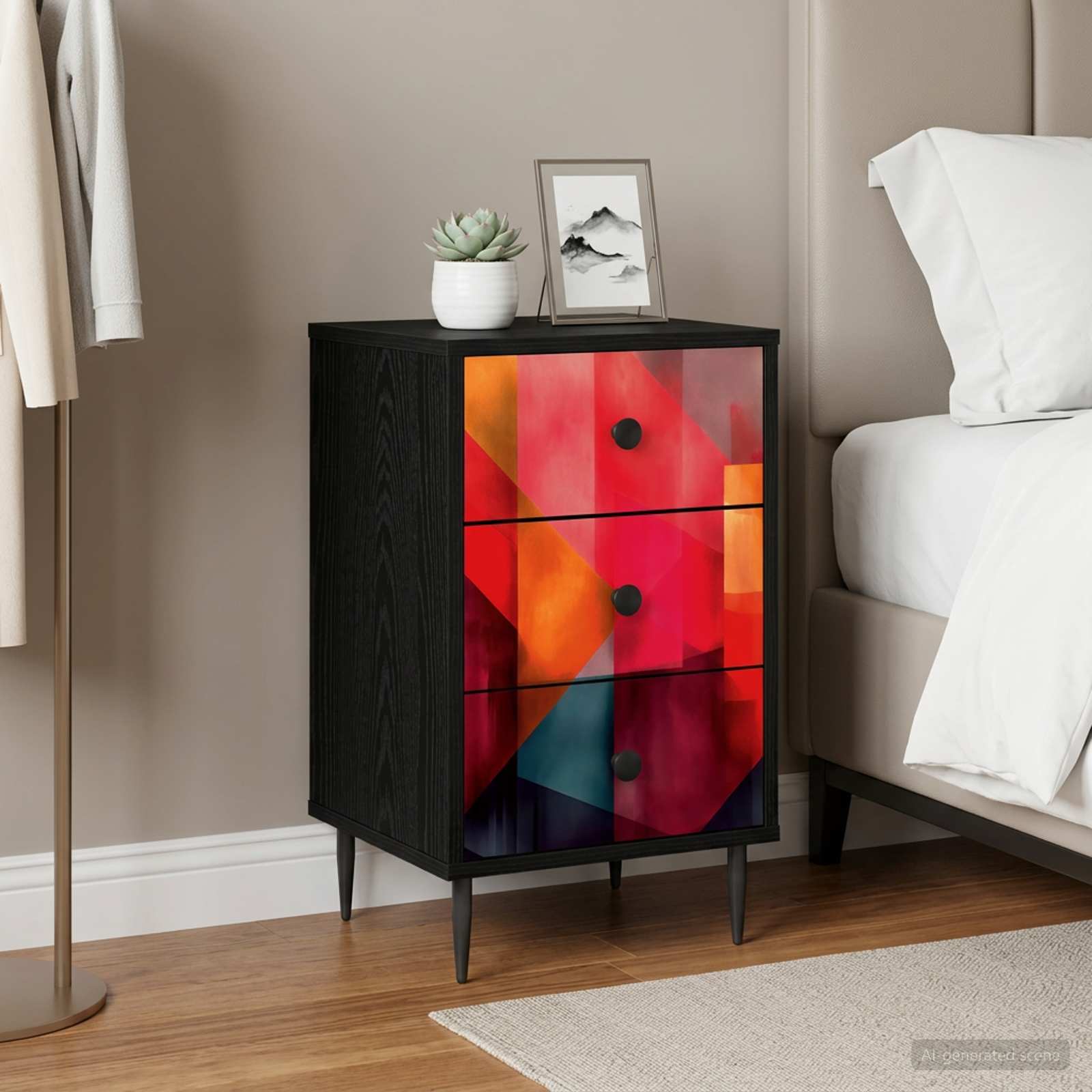 vidaXL Szafka Nocna HEESCH Czarny dąb 36 x 33 x 61 cm