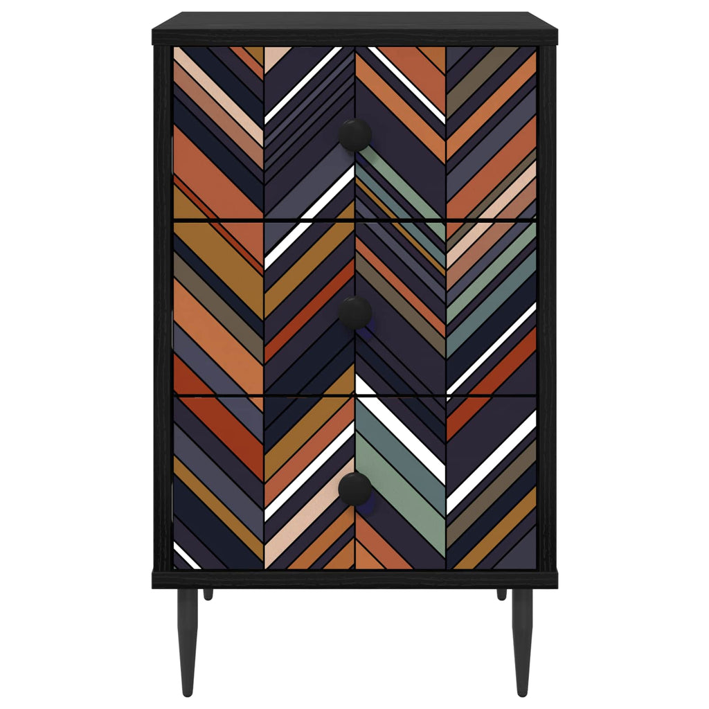 vidaXL Szafka Nocna OMMEN Czarny dąb 36 x 33 x 61 cm
