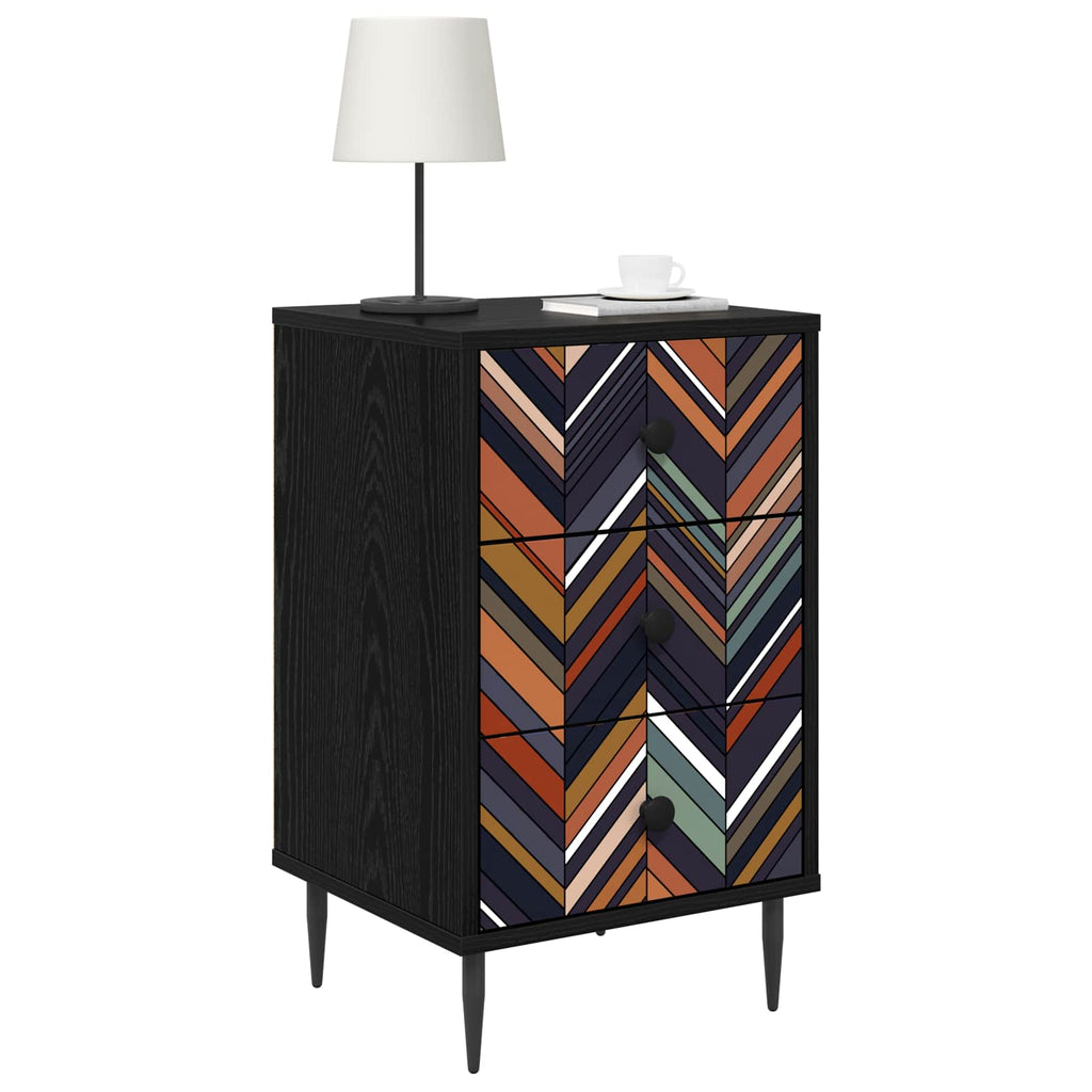 vidaXL Szafka Nocna OMMEN Czarny dąb 36 x 33 x 61 cm