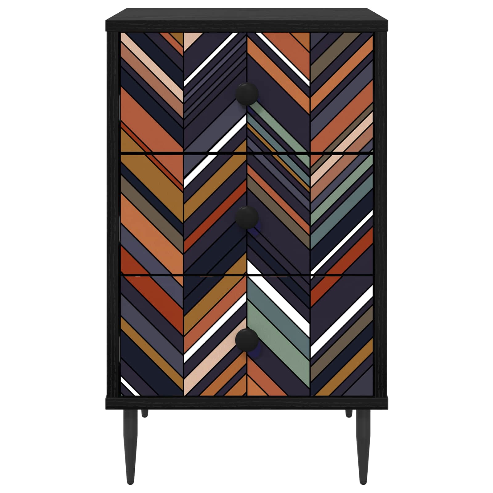 vidaXL Szafka Nocna OMMEN 2 szt. Czarny dąb 36 x 33 x 61 cm