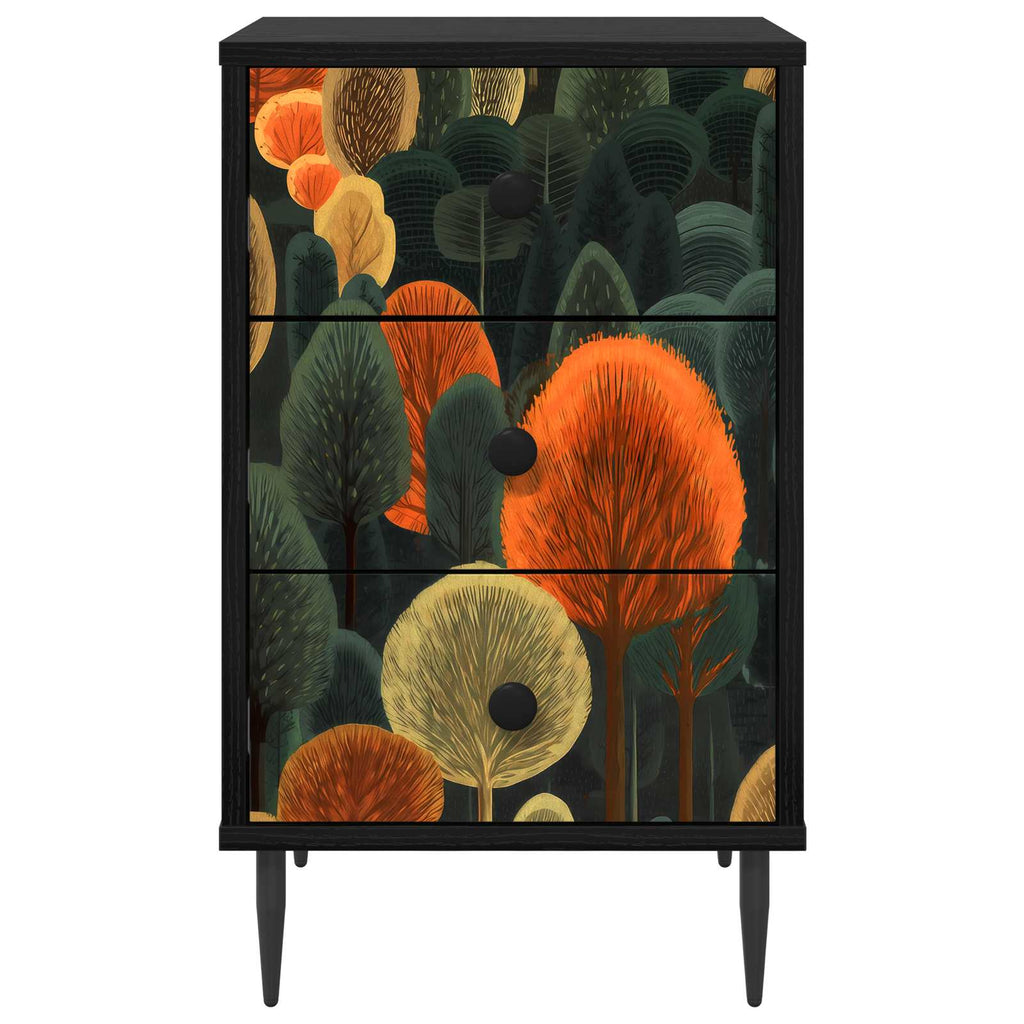 vidaXL Szafka Nocna ZAANDAM Czarny dąb 36 x 33 x 61 cm