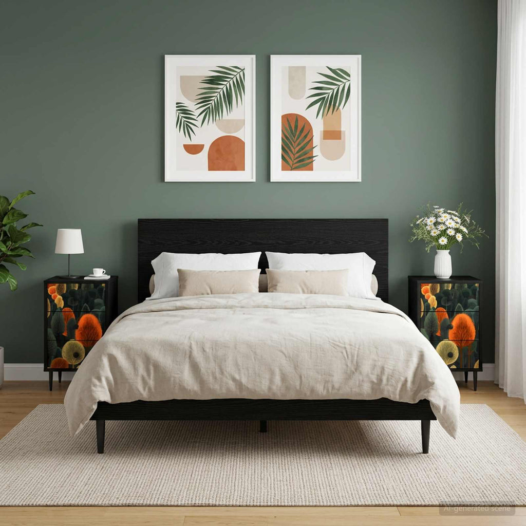 vidaXL Szafka Nocna ZAANDAM 2 szt. Czarny dąb 36 x 33 x 61 cm