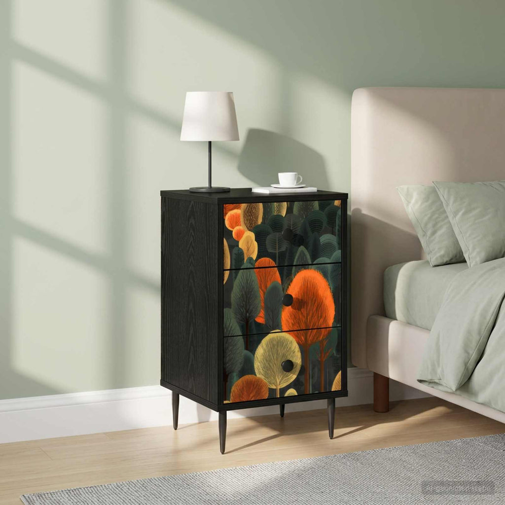 vidaXL Szafka Nocna ZAANDAM 2 szt. Czarny dąb 36 x 33 x 61 cm