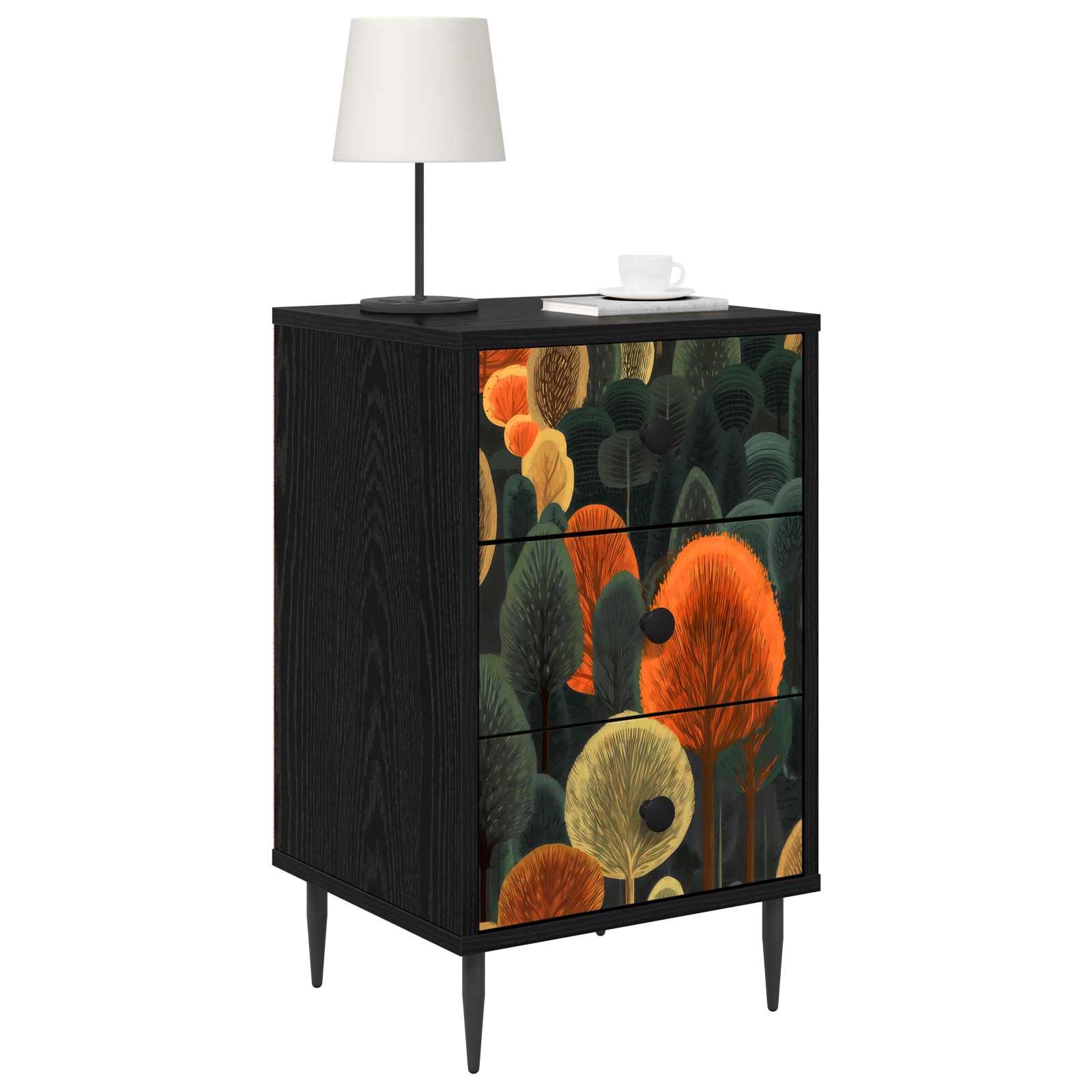 vidaXL Szafka Nocna ZAANDAM 2 szt. Czarny dąb 36 x 33 x 61 cm