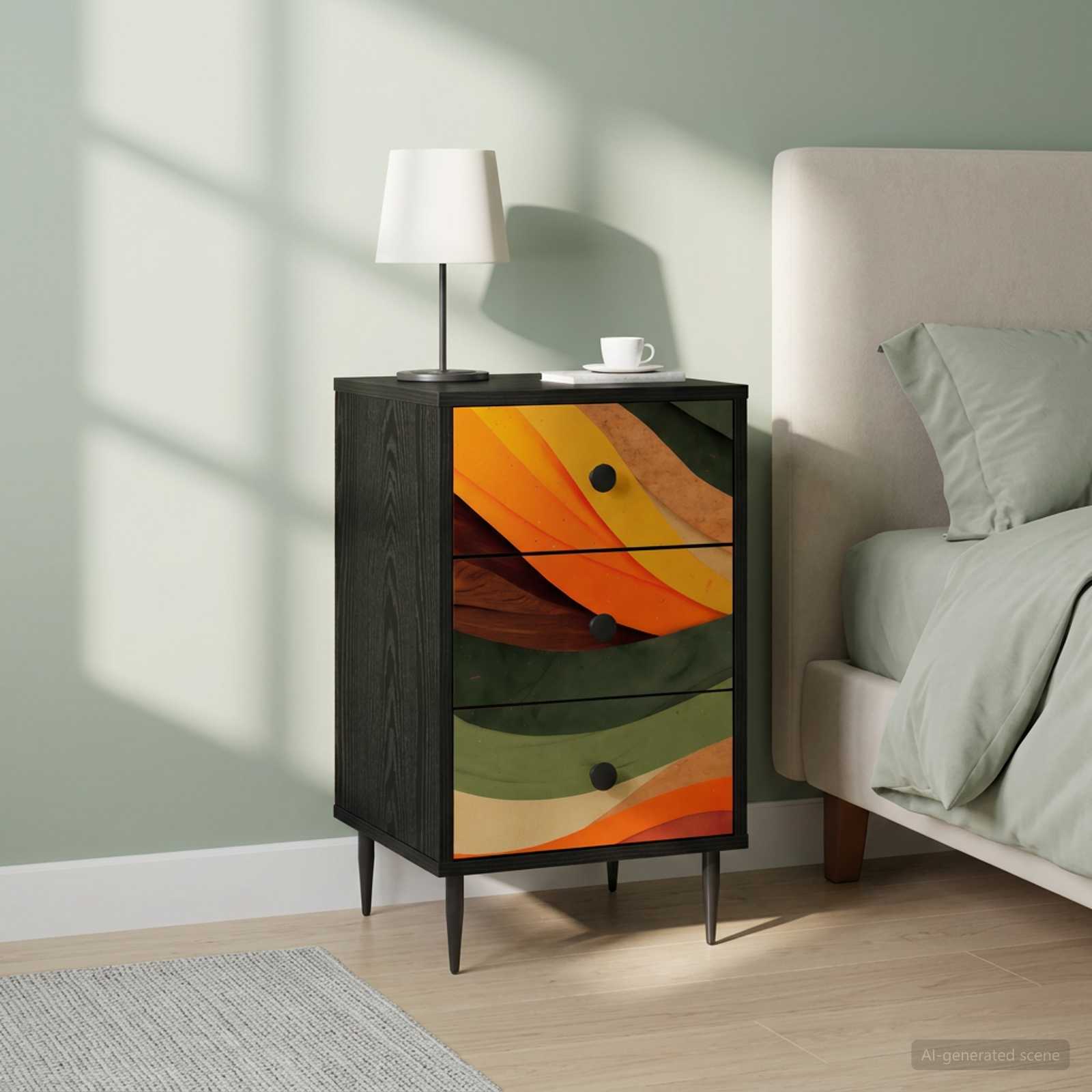 vidaXL Szafka Nocna BONN 2 szt. Czarny dąb 36 x 33 x 61 cm