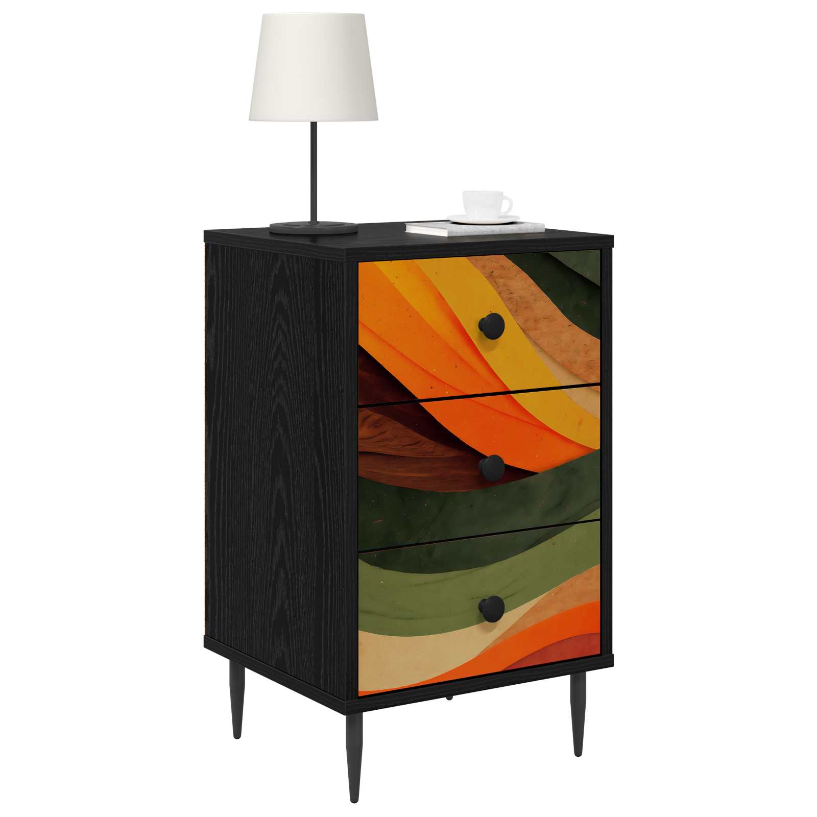 vidaXL Szafka Nocna BONN 2 szt. Czarny dąb 36 x 33 x 61 cm