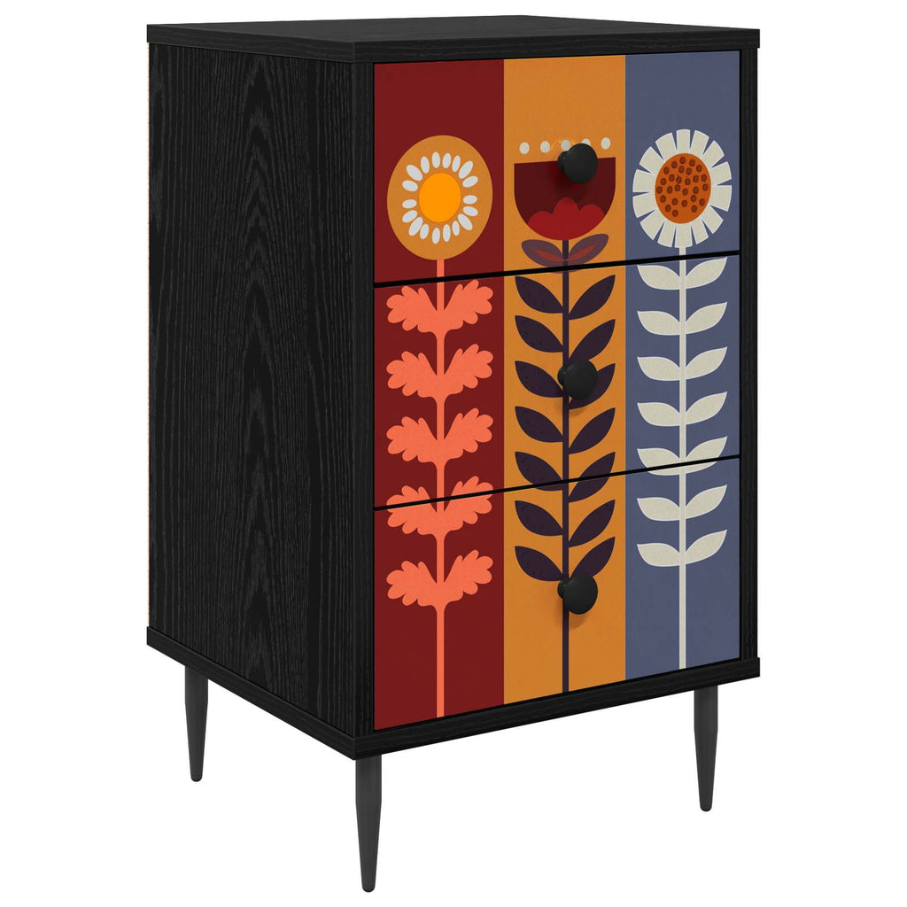 vidaXL Szafka Nocna ESSEN Czarny dąb 36 x 33 x 61 cm