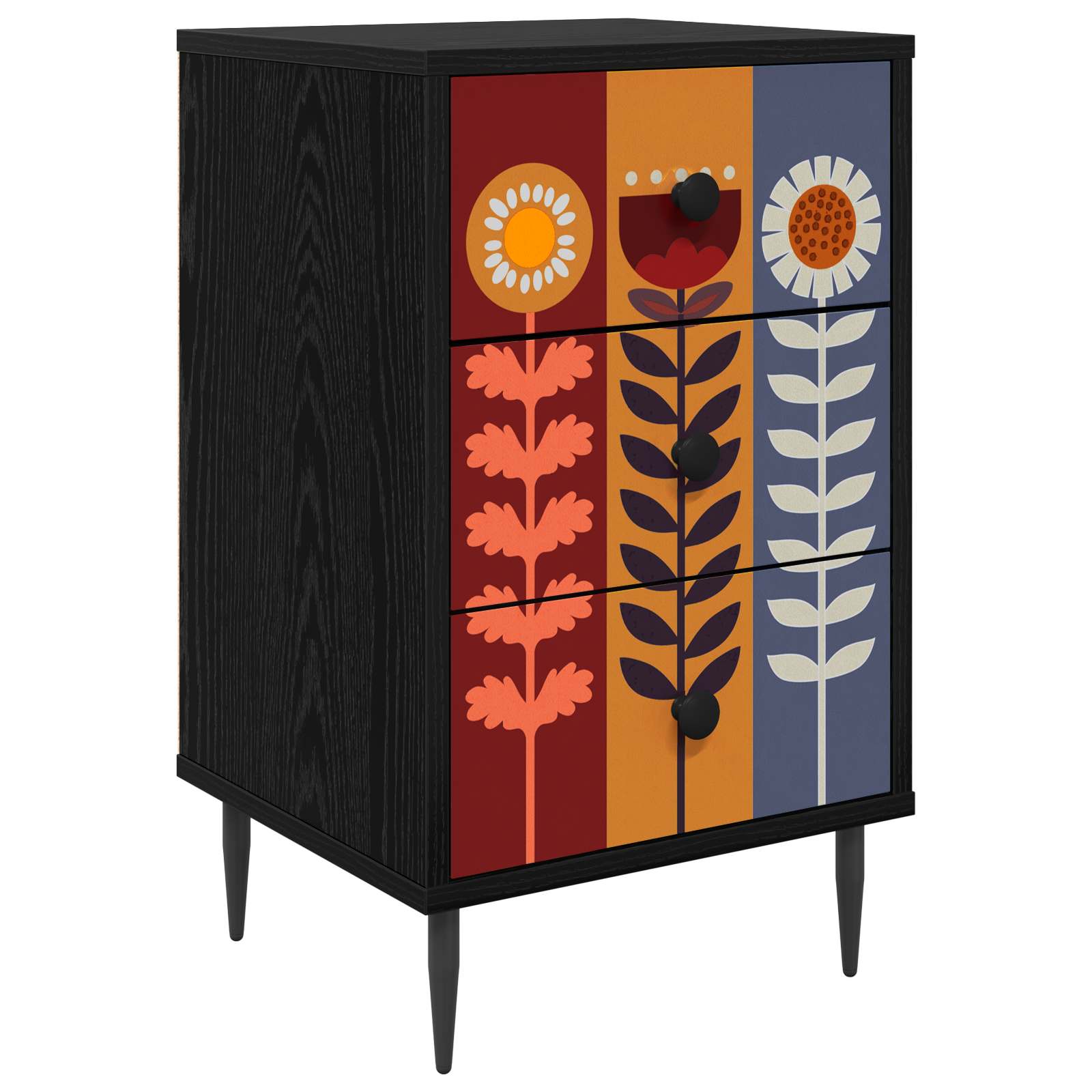 vidaXL Szafka Nocna ESSEN Czarny dąb 36 x 33 x 61 cm