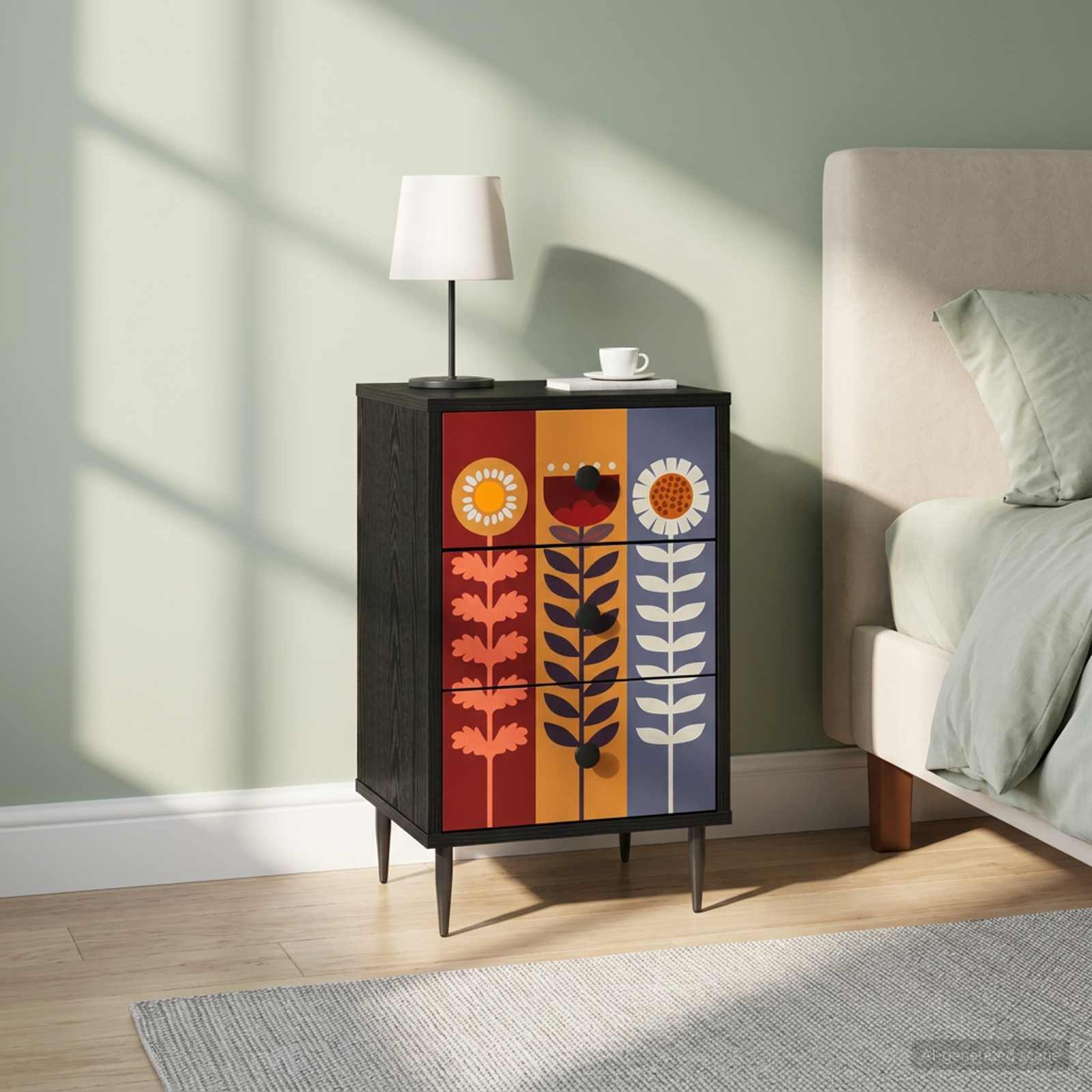 vidaXL Szafka Nocna ESSEN 2 szt. Czarny dąb 36 x 33 x 61 cm