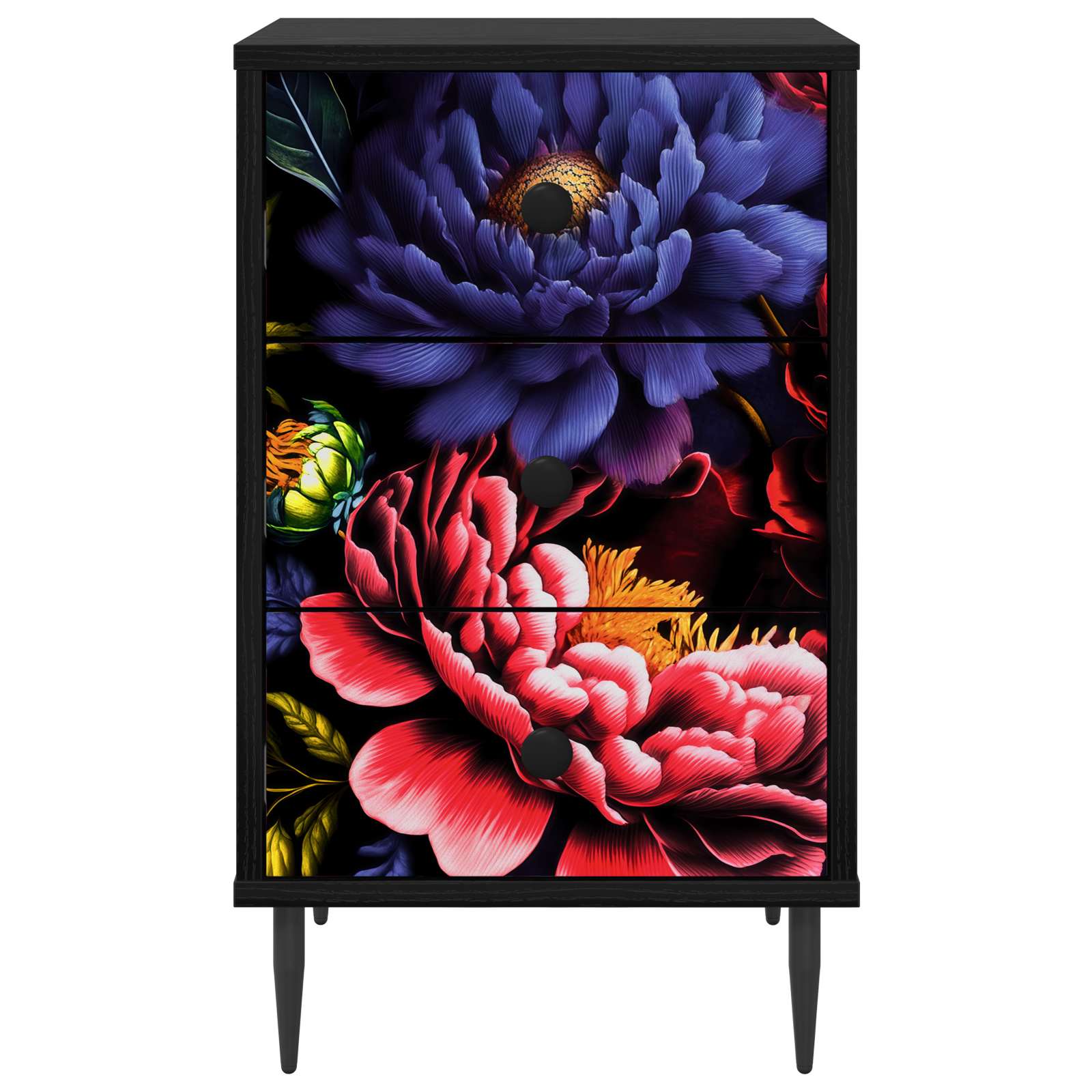 vidaXL Szafka Nocna KIEL Czarny dąb 36 x 33 x 61 cm