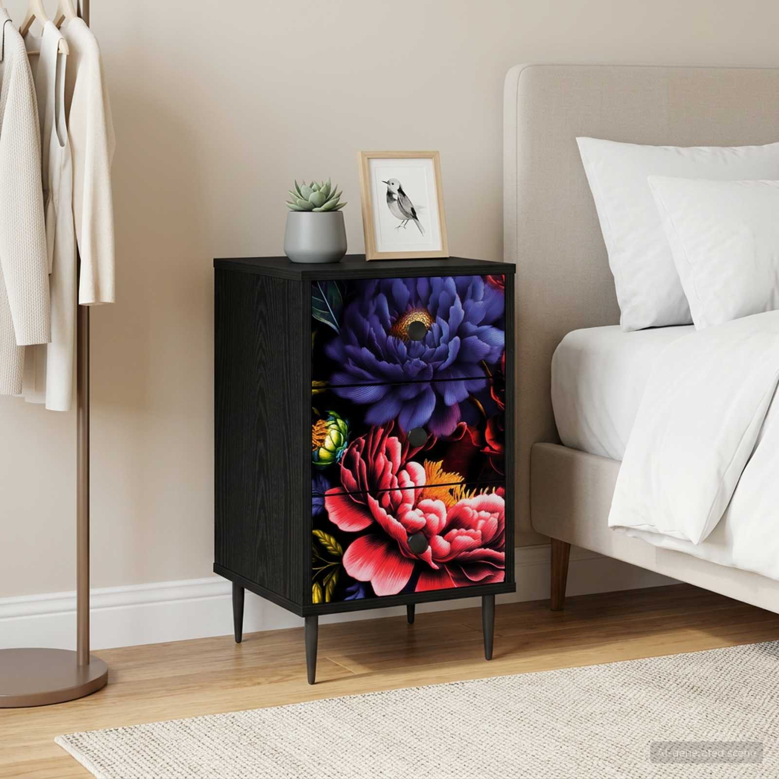 vidaXL Szafka Nocna KIEL 2 szt. Czarny dąb 36 x 33 x 61 cm