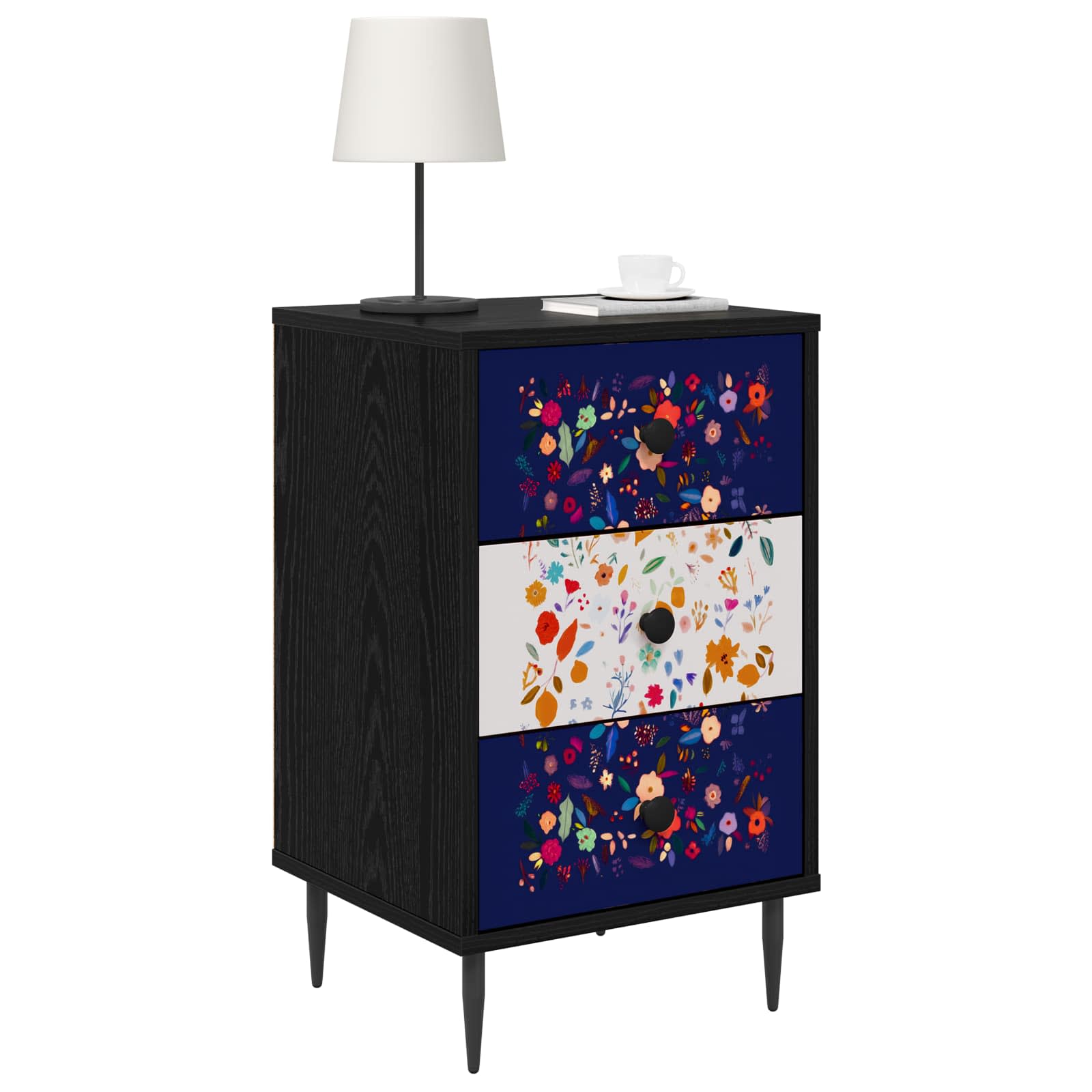 vidaXL Szafka Nocna MAINZ Czarny dąb 36 x 33 x 61 cm