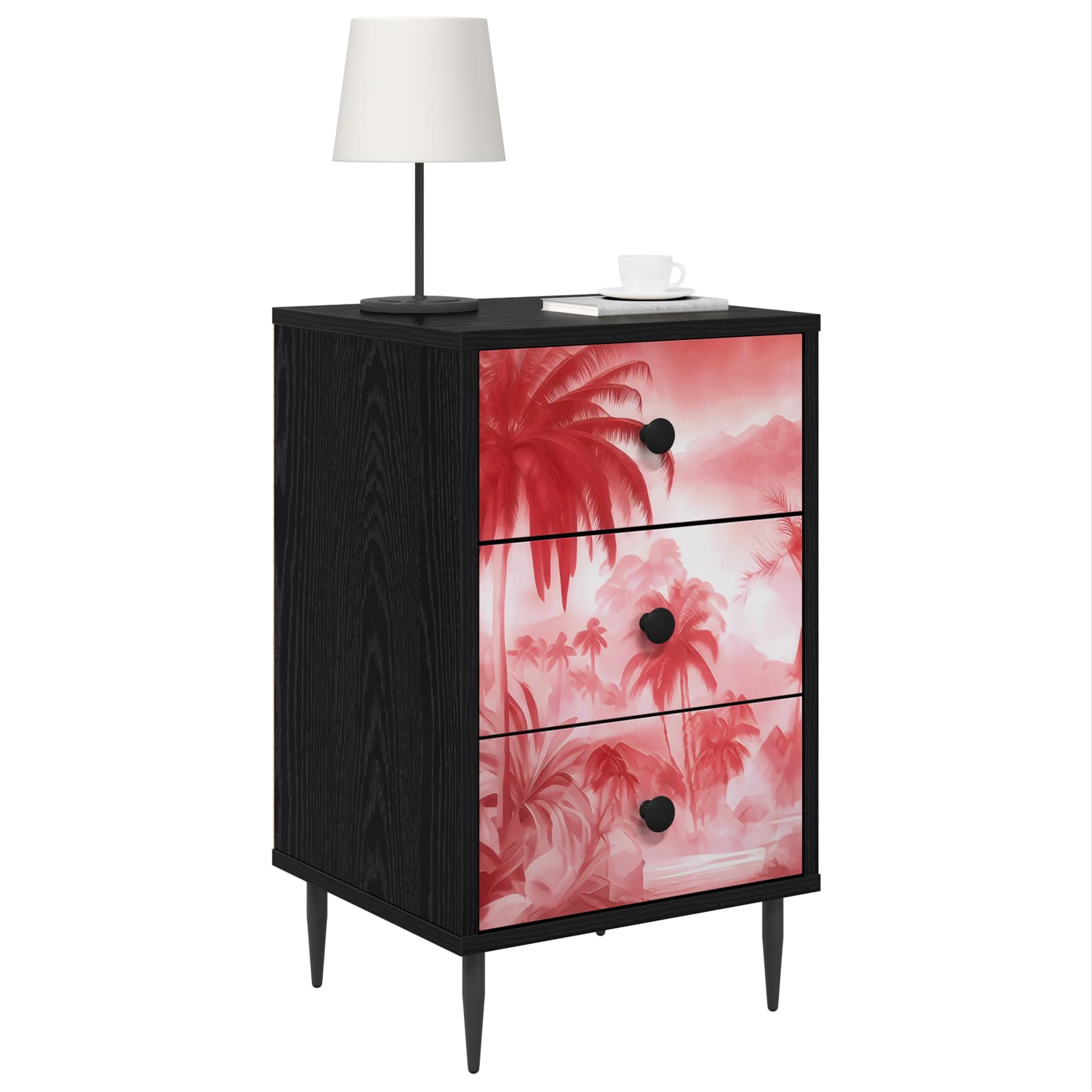 vidaXL Szafka Nocna AACHEN 2 szt. Czarny dąb 36 x 33 x 61 cm