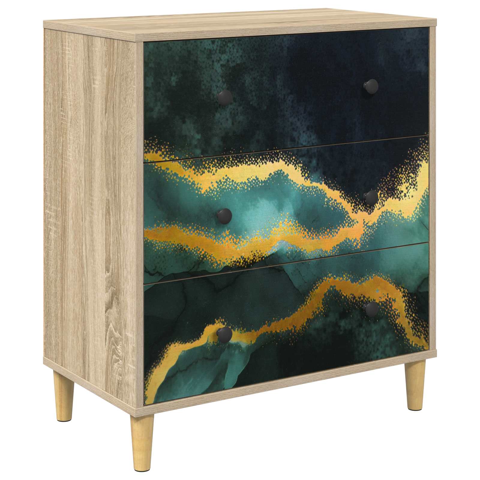 vidaXL Komoda z szufladami WIJHE 66 x 36,5 x 75 cm Drewno inżynieryjne