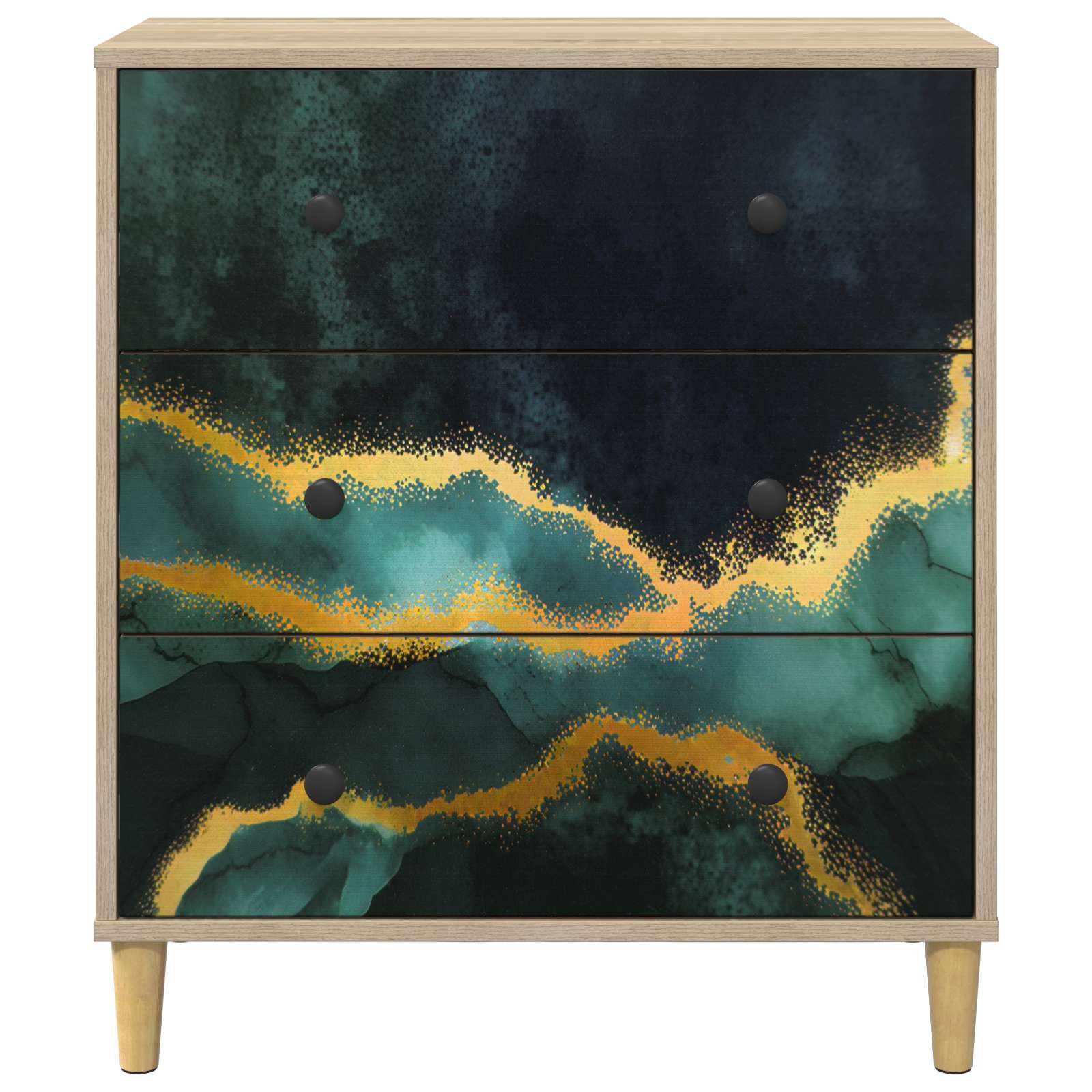 vidaXL Komoda z szufladami WIJHE 66 x 36,5 x 75 cm Drewno inżynieryjne