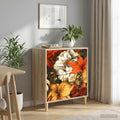vidaXL Komoda z szufladami GENNEP Wzór lilii 66 x 36,5 x 75 cm Sonoma
